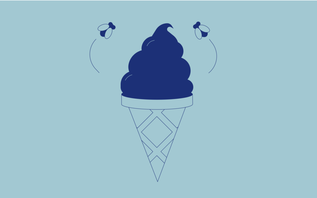 Here's an ice cream cone swarmed by flies. But if you pay attention—it could be dog poop. It's a visual reminder: too many brands are dishing out garbage. In a world of savvy consumers, authenticity isn't optional—it's essential.