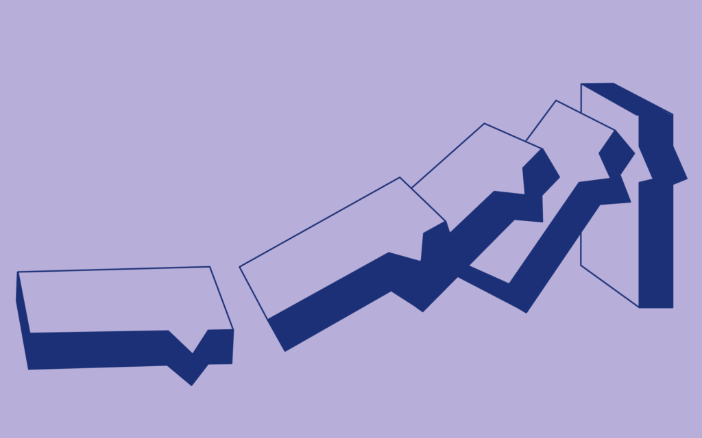 Here’s an illustration of chat boxes as dominos—each word building momentum, showcasing how verbal branding becomes a catalyst for powerful impact.