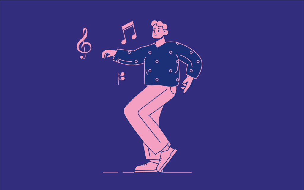 Here’s an illustration of a joyful person dancing, perfectly capturing the energy and emotion behind compelling brand storytelling. Just like this lively movement, your brand’s story should resonate deeply, creating authentic connections that move your audience.