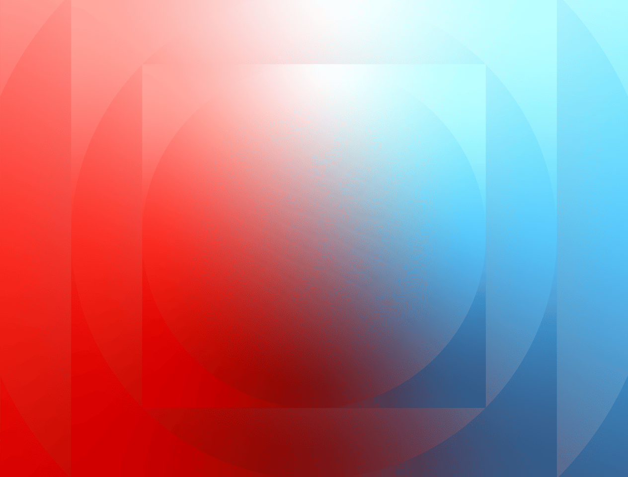 Gradient red into blue circle shape within a square shape, repeating three times