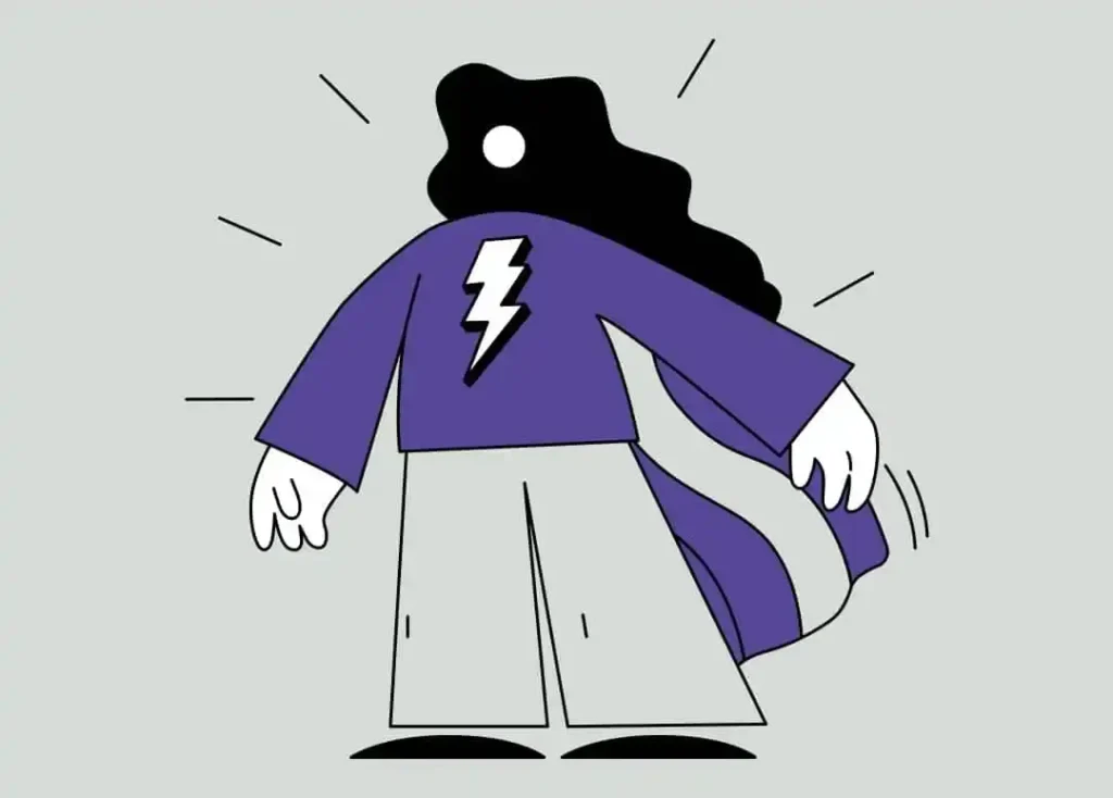 Illustration of a super hero accelerating change.
